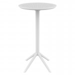 Sky στρογγυλό πτυσσόμενο τραπέζι μπαρ πολυπροπυλενίου σε λευκό χρώμα 60x108 εκ