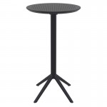 Sky στρογγυλό πτυσσόμενο τραπέζι μπαρ πολυπροπυλενίου σε μαύρο χρώμα 60x108 εκ