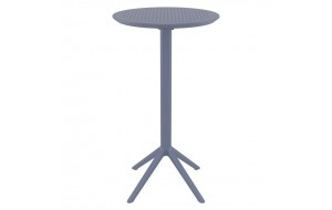 Sky στρογγυλό πτυσσόμενο τραπέζι μπαρ πολυπροπυλενίου σε γκρι χρώμα 60x108 εκ