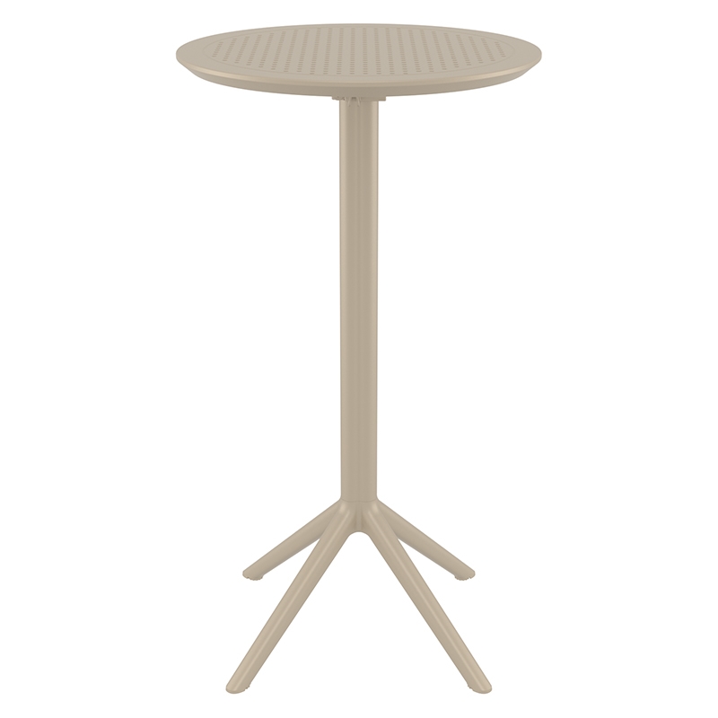 Sky στρογγυλό πτυσσόμενο τραπέζι μπαρ πολυπροπυλενίου σε μπεζ χρώμα 60x108 εκ