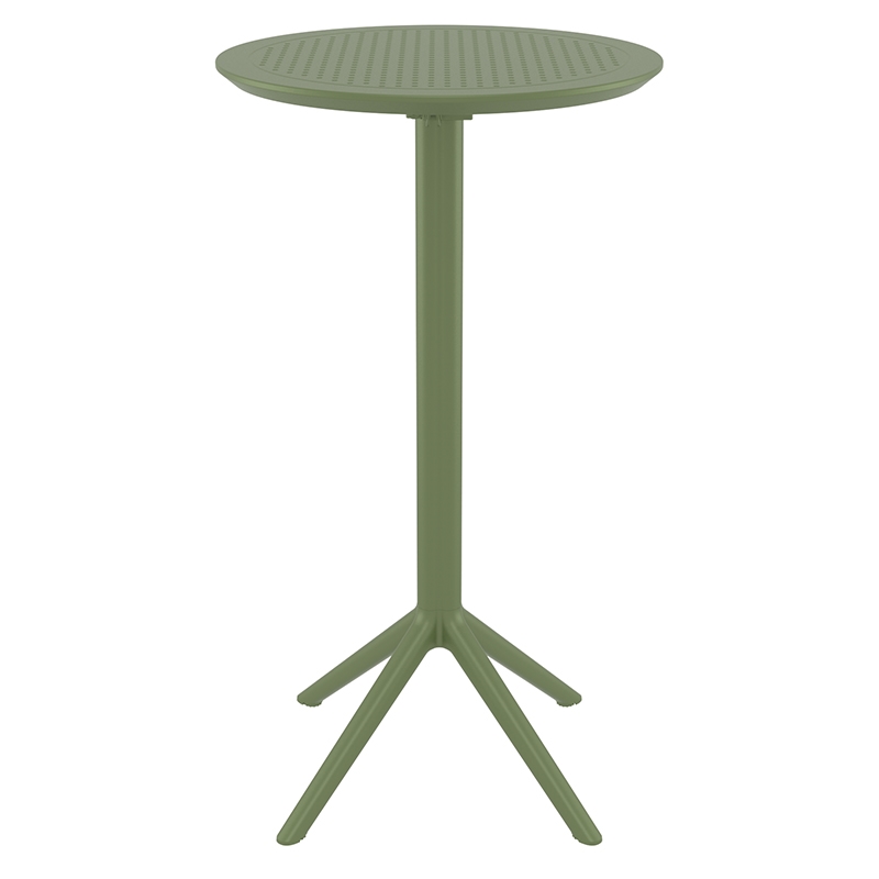 Sky στρογγυλό πτυσσόμενο τραπέζι μπαρ πολυπροπυλενίου σε πράσινο χρώμα 60x108 εκ