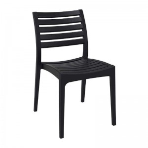 Ares στοιβαζόμενη καρέκλα πολυπροπυλενίου σε μαύρο χρώμα 48x58x82 εκ