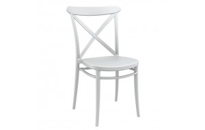 Cross στοιβαζόμενη καρέκλα πολυπροπυλενίου σε λευκό χρώμα 51x51x87 εκ