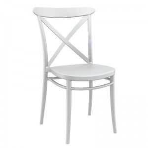 Cross στοιβαζόμενη καρέκλα πολυπροπυλενίου σε λευκό χρώμα 51x51x87 εκ