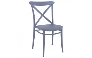 Cross στοιβαζόμενη καρέκλα πολυπροπυλενίου σε γκρι χρώμα 51x51x87 εκ