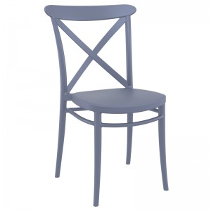 Cross στοιβαζόμενη καρέκλα πολυπροπυλενίου σε γκρι χρώμα 51x51x87 εκ