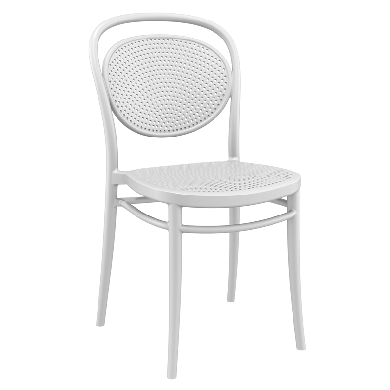 Marcel στοιβαζόμενη καρέκλα πολυπροπυλενίου σε λευκό χρώμα 45x52x85 εκ