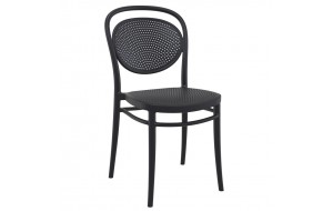 Marcel στοιβαζόμενη καρέκλα πολυπροπυλενίου σε μαύρο χρώμα 45x52x85 εκ
