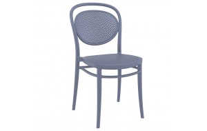 Marcel στοιβαζόμενη καρέκλα πολυπροπυλενίου σε γκρι χρώμα 45x52x85 εκ