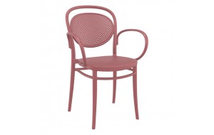 Marcel στοιβαζόμενη πολυθρόνα πολυπροπυλενίου σε ροζ χρώμα 57x52x85 εκ