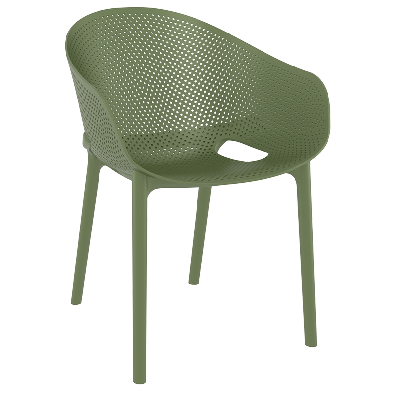 Sky Pro στοιβαζόμενη πολυθρόνα πολυπροπυλενίου σε πράσινο χρώμα 54x60x81 εκ