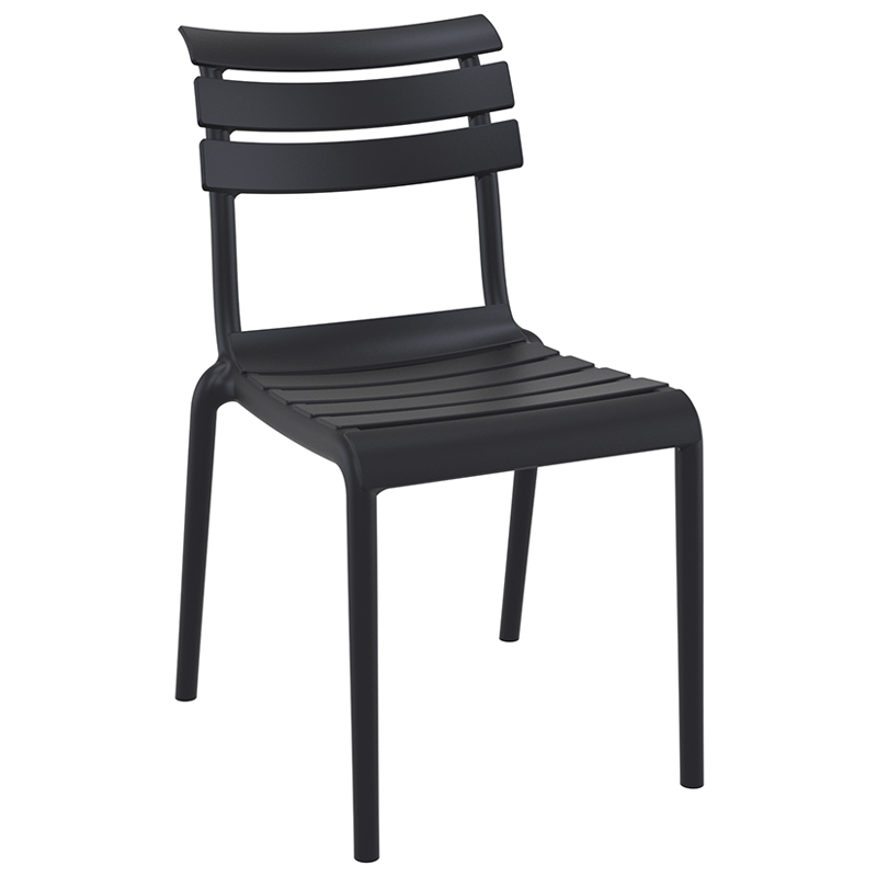 Helen στοιβαζόμενη καρέκλα πολυπροπυλενίου σε μαύρο χρώμα 50x59x84 εκ