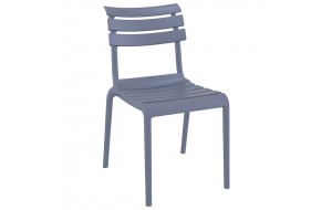 Helen στοιβαζόμενη καρέκλα πολυπροπυλενίου σε γκρι χρώμα 50x59x84 εκ