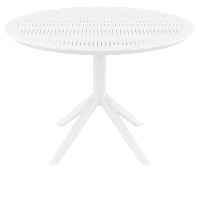 Sky στρογγυλό τραπέζι πολυπροπυλενίου σε λευκό χρώμα 105x74 εκ