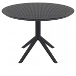 Sky στρογγυλό τραπέζι πολυπροπυλενίου σε μαύρο χρώμα 105x74 εκ