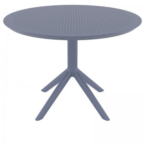 Sky στρογγυλό τραπέζι πολυπροπυλενίου σε γκρι χρώμα 105x74 εκ