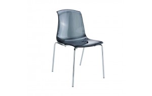 Allegra στοιβαζόμενη καρέκλα από πολυκαρμπονικό σε μαύρο χρώμα 50x54x84 εκ