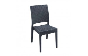 Florida καρέκλα σε σκούρο γκρι χρώμα από πολυπροπυλένιο 45x52x87 εκ