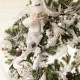 Snowy Harlequin έτοιμο στολισμένο Χριστουγεννιάτικο στεφάνι full plastic με λαμπάκια 90 εκ