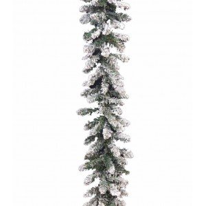Χριστουγεννιάτικη χιονισμένη γιρλάντα flocked 270cm