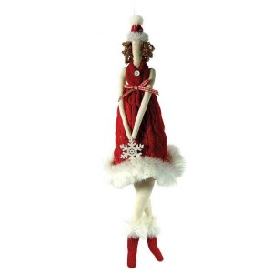 Χριστουγεννιάτικο κρεμαστό στολίδι πάνινη κούκλα