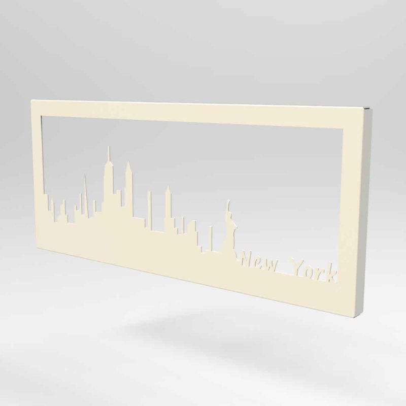 Διακοσμητικό κάδρο τοίχου από μέταλλο Skyline New York σε τρία χρώματα 35x2x15 εκ