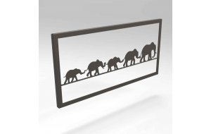 Κάδρο διακοσμητικό από μέταλλο με ελέφαντες 50x2x25 εκ