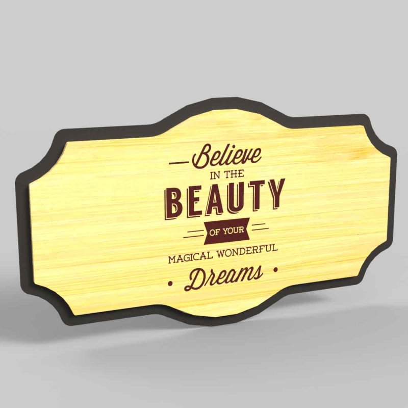 Διακοσμητικό κάδρο Beauty από μέταλλο και ξύλο 35x5x20 εκ