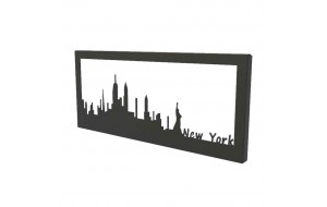 Διακοσμητικό κάδρο τοίχου από μέταλλο skyline New York σε τρία χρώματα 35x2x15 εκ