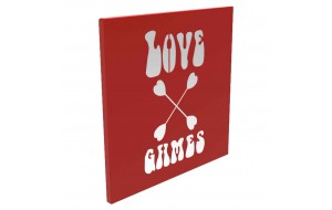Διακοσμητικό κάδρο τοίχου love games σε κόκκινο χρώμα 35x2x35 εκ