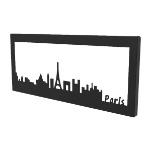Μεταλλικό διακοσμητικό κάδρο τοίχου Paris skyline 35x2x15 εκ