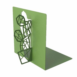 Μεταλλικός διακοσμητικός βιβλιοστάτης κάκτος σε πράσινο ή μπεζ χρώμα 15x20x20εκ