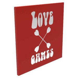 Διακοσμητικό κάδρο Τοίχου Love Games σε κόκκινο χρώμα 35x2x35 εκ