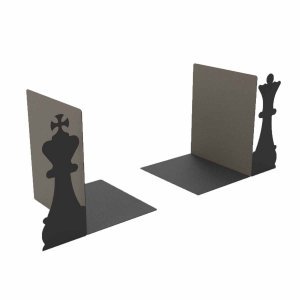 Διακοσμητικός μεταλλικός βιβλιοστάτης σκάκι σετ βασιλιάς βασίλισσα 15x18x21 εκ