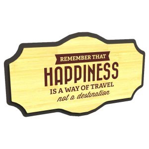 Κάδρο Happiness από μέταλλο και ξύλο  35x5x20 εκ