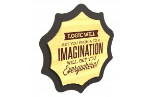 Ρετρό κάδρο imagination από μέταλλο και ξύλο 24x5x25 εκ