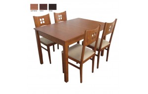 Σετ τραπεζαρίας classic  ξύλινη με τέσσερις καρέκλες και ένα ανοιγόμενο τραπέζι