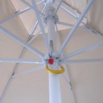 Τετράγωνη ομπρέλα αλουμινίου με εκρού ύφασμα 350x350 εκ
