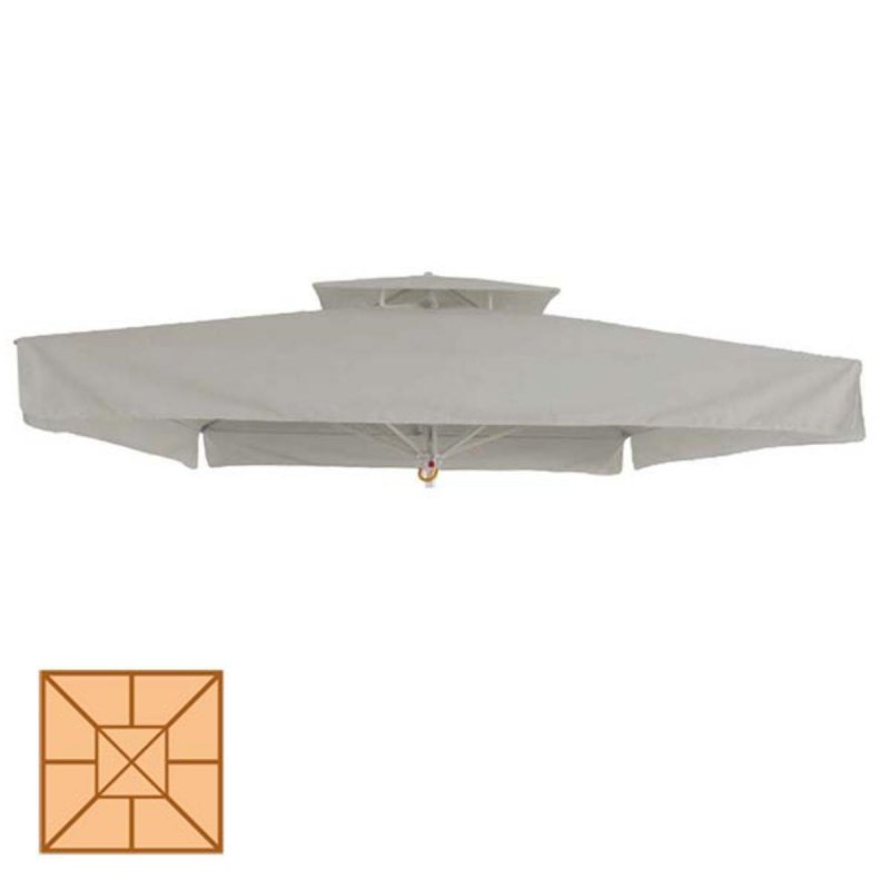 Τετράγωνο ανταλλακτικό πανί ομπρέλας εκρού 350x350 εκ