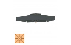 Γκρι ανταλλακτικό πανί ομπρέλας αδιάβροχο τετράγωνο 350x350 εκ