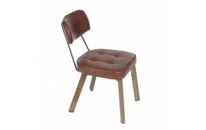 Corner μεταλλική καρέκλα με καπιτονέ μαξιλάρι έδρας με επιλογές χρωμάτων και υλικών 42x60x75 εκ