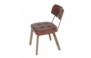 Corner Μεταλλική καρέκλα με καπιτονέ μαξιλάρι έδρας