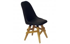 Dottore Div retro καρέκλα με ξύλινα πόδια μαύρη