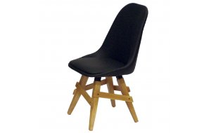 Dottore Div retro καρέκλα με ξύλινα πόδια μαύρη