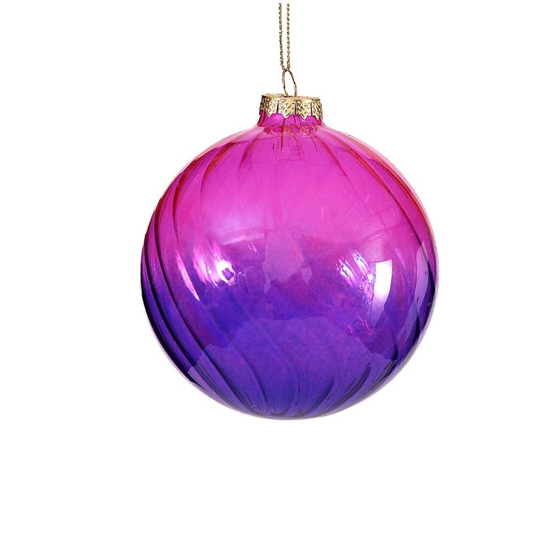 Χριστουγεννιάτικη μπάλα σε ροζ μωβ απόχρωση 10 εκ