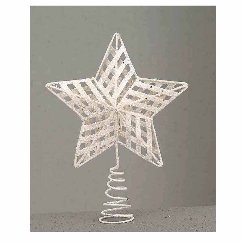 Λευκή κορυφή αστέρι για Χριστουγεννιάτικο δέντρο 20x25 εκ