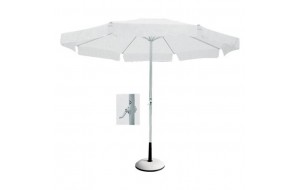Ομπρέλα με λευκό σκελετό αλουμινίου και με ύφασμα λευκό 3x3m