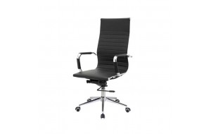 Πολυθρόνα γραφείου με μαύρο χρώμα pu 55x64x108/118 εκ