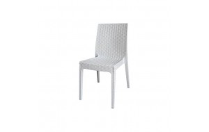 Dafne καρέκλα πλαστική λευκή rattan look
