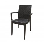 Dafne πολυθρόνα pp καφέ rattan look 54x55x85 ek